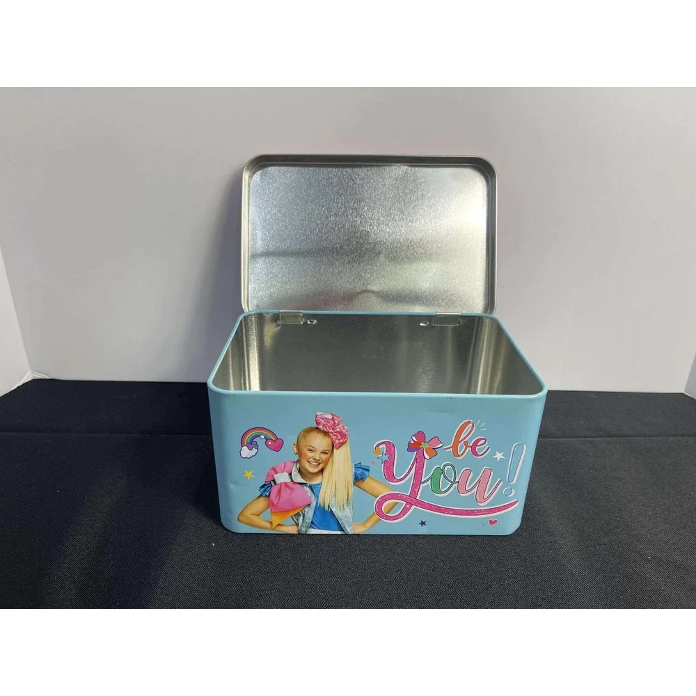 JoJo Siwa Tin Box Storage Container Pink‎ Blue Be You Shine Your Light